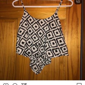 Black And White Tribal Print Tank Top